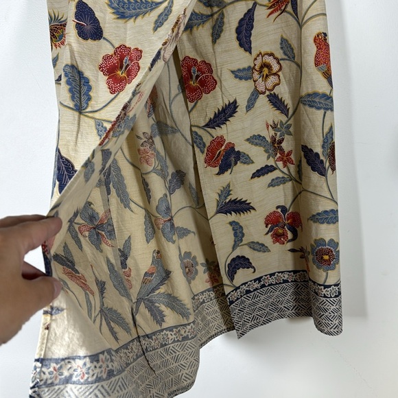 Talbots Cotton Floral Wrap Midi Skirt Size 8 Boho Cottagecore Coastal Chic - Picture 4 of 11